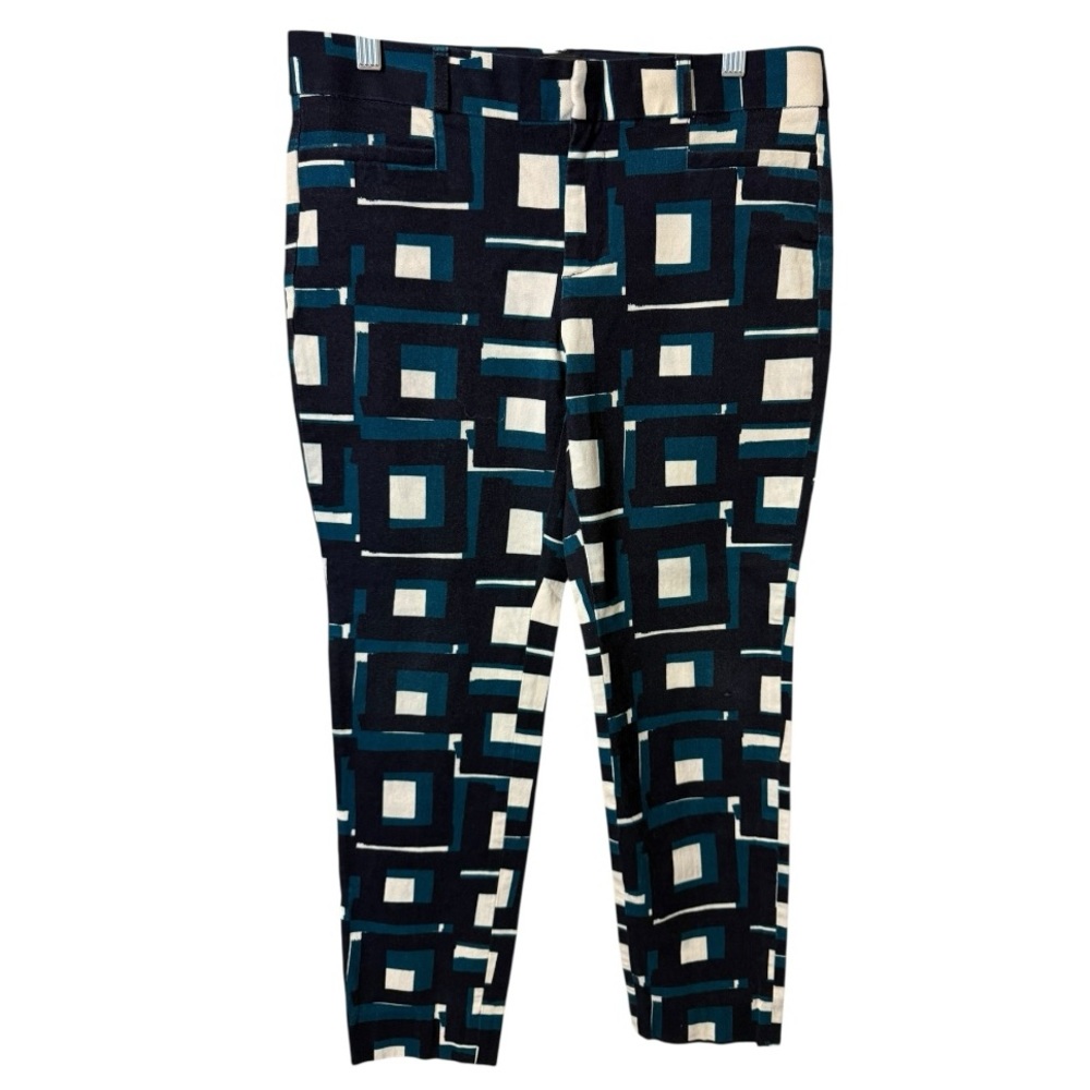 Banana Republic Sloan Fit Pants Women’s 4 Geometric Print Slim Work Trousers